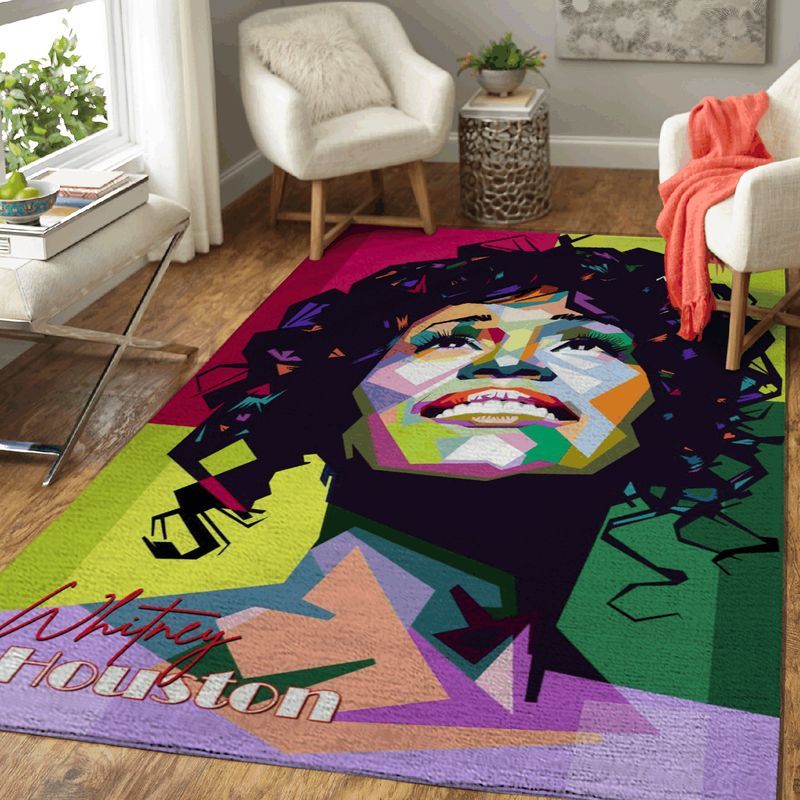 Whitney Houston American Music Singer Pop Art Carpet Area Rug
