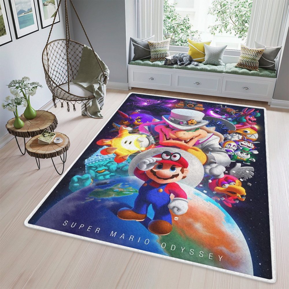 Super Mario Odyssey Games Super Mario Carpet Area Rug