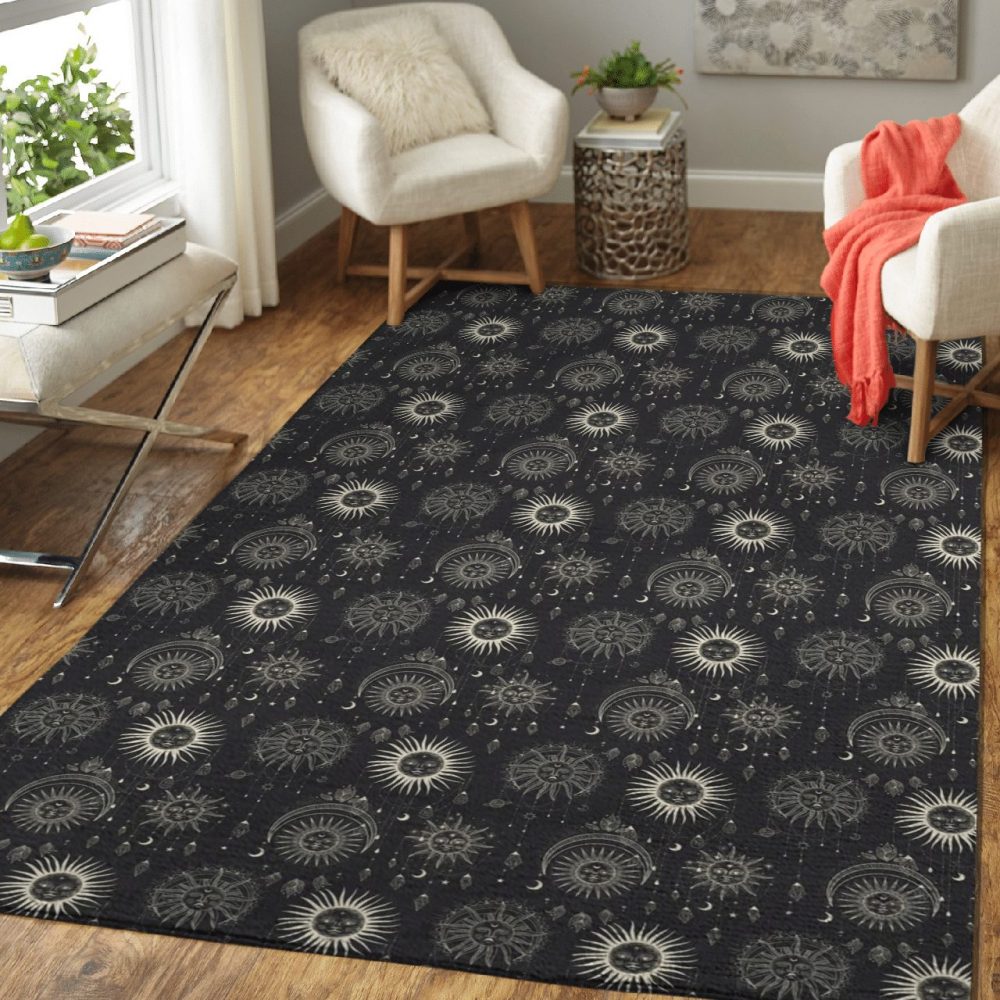 Wicca Space Sun Moon Star Carpet Area Rug
