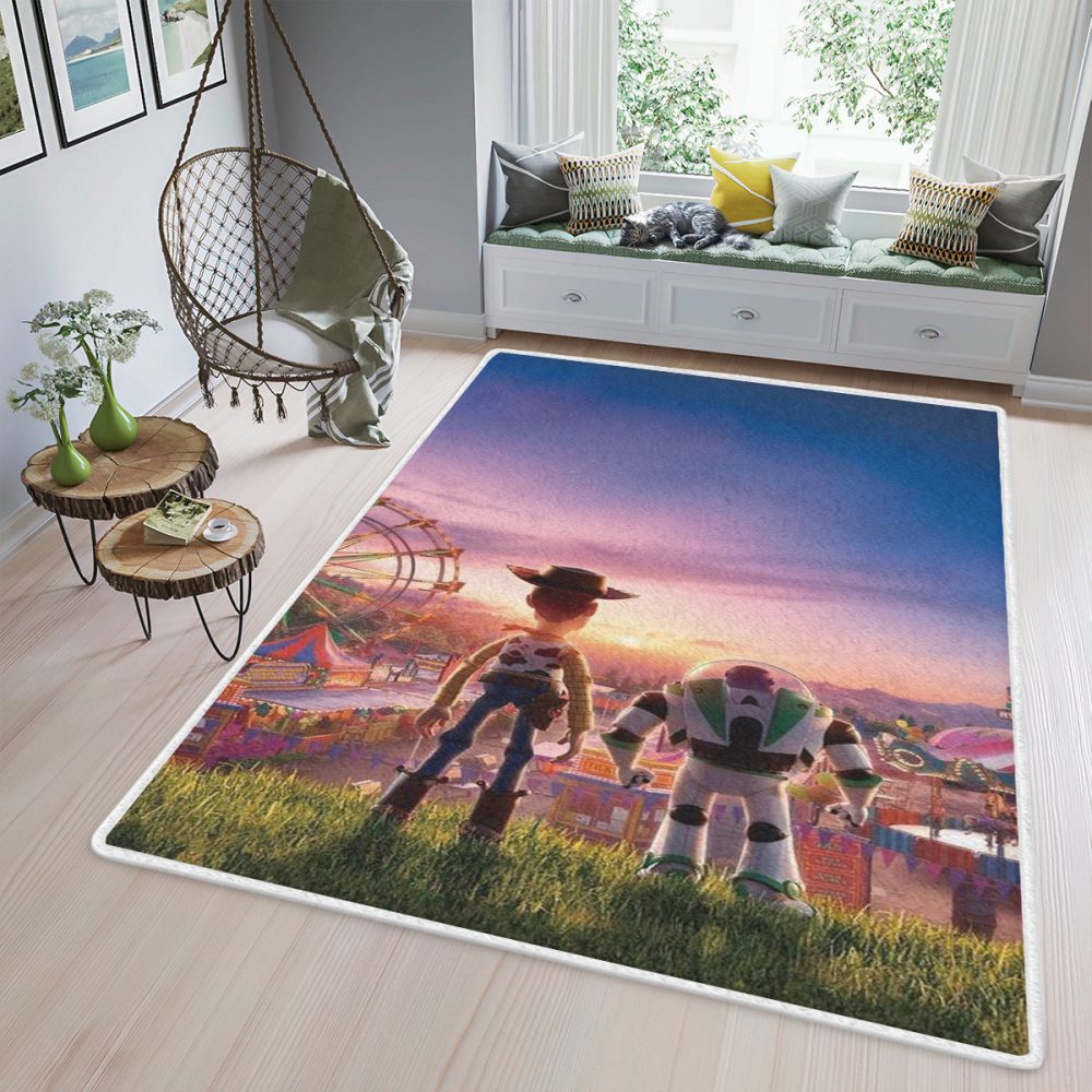 Sunset Buzz Lightyear And Woody Toy Story Gift Fan Carpet Area Rug