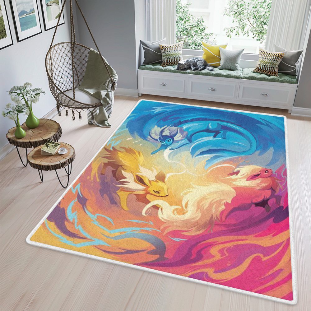 Colorful Monsters In Pokemon Manga Christmas Gifts Carpet Area Rug