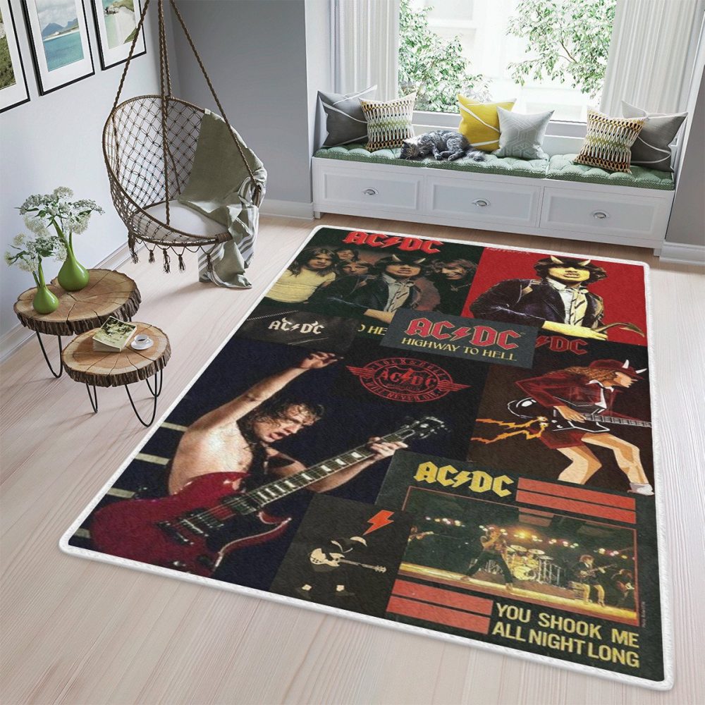AC DC Music Band Carpet Area Rug