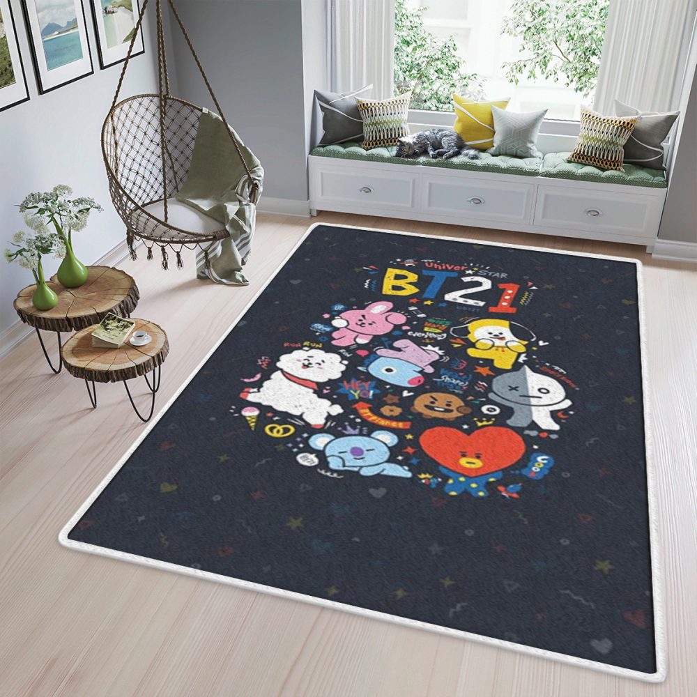 BTS BT21 Bangtan Army 21 Gift Fan Carpet Area Rug