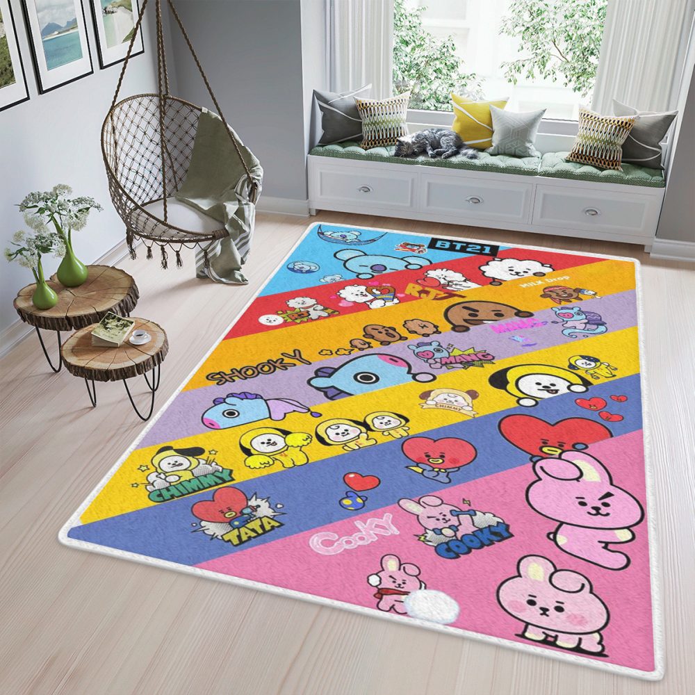 BTS BT21 Bangtan Army Fan Art Cartoon 456 ChristmasBTS Gift For Fan Carpet Area Rug