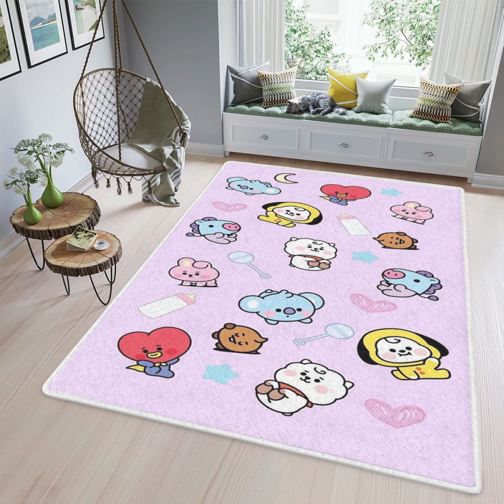 BTS BT21 Bangtan Army Fan Art Cartoon So Cute Christmas BTS Gift For Fan Carpet Area Rug