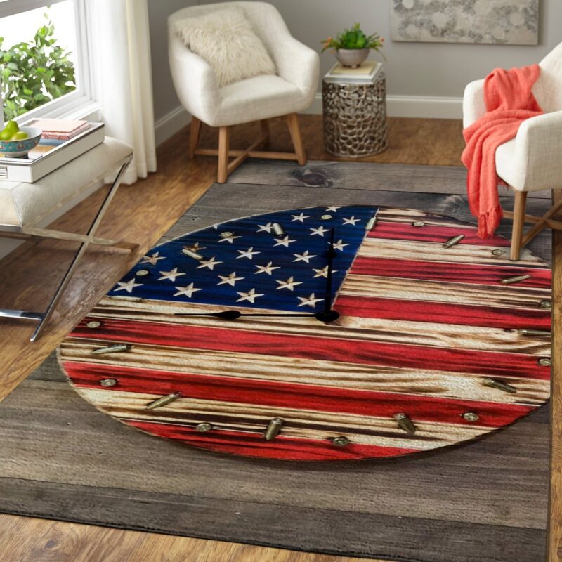 Amerikanische Flaggen Uhr Carpet Area Rug