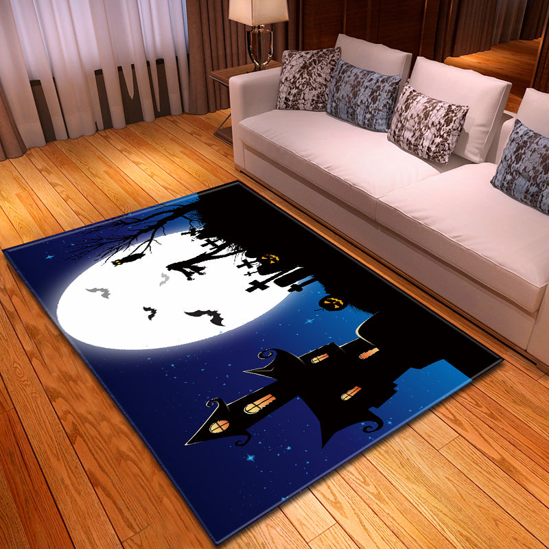 Vogelscheuche auf Halloween Moon Night Carpet Area Rug