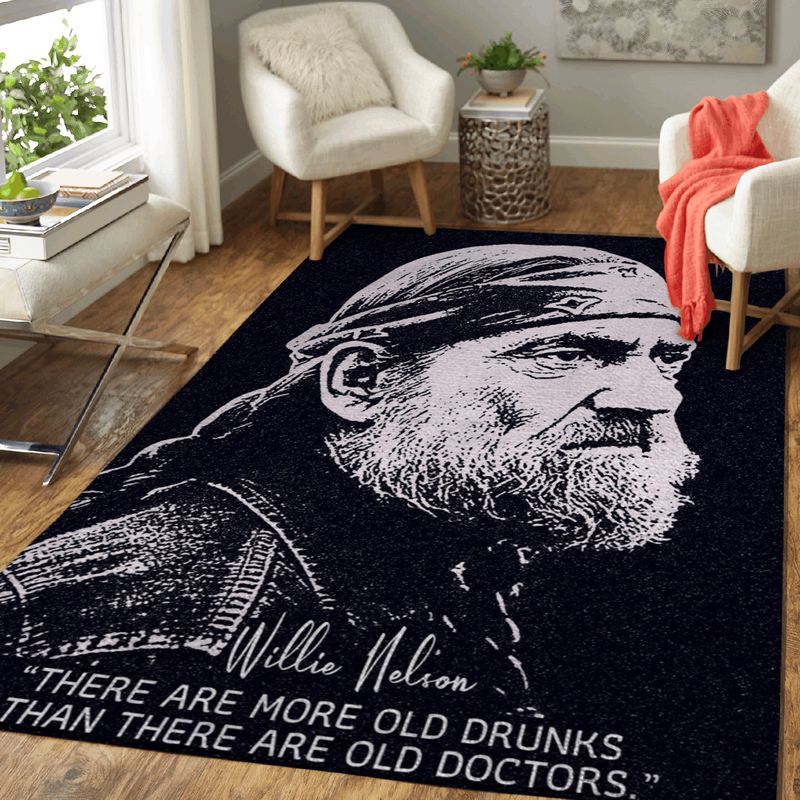 Willie Nelson American Quotes There Are More Old Drunks Art Carpet Area Rug