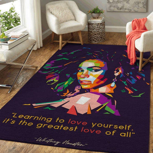 Whitney Houston Learning To Love Your Self Pop Art Carpet Area Rug