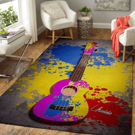 Ukulele Splatter Art Music Art Carpet Area Rug