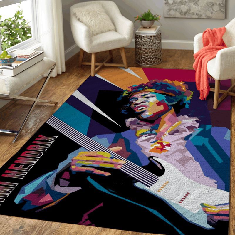 The Guitarist Jimi Hendrix Music Art Carpet Area Rug