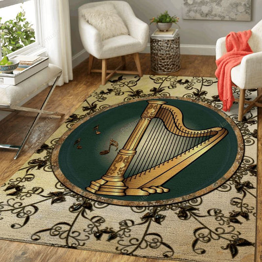 Wonderful Harp Music Art Carpet Area Rug