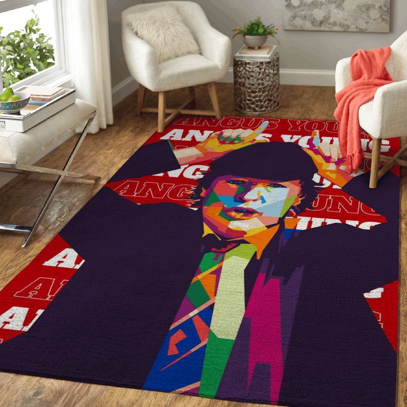 Angus Young The Band Ac Dc Pop Art Carpet Area Rug