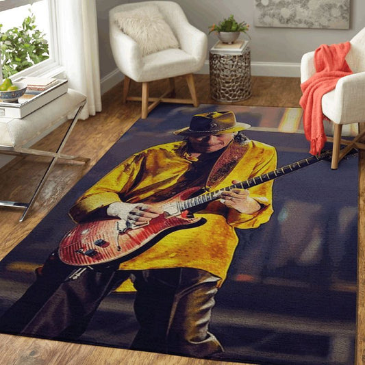 Carlos Santana On Stage Music Artist Art Carpet Area Rug