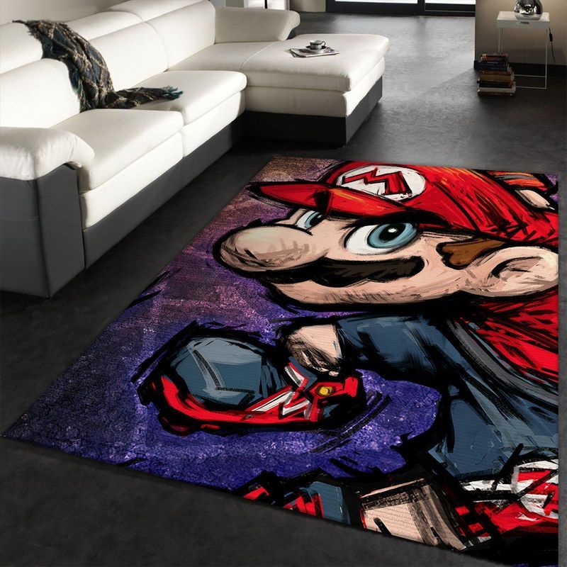 Super Mario Bros Nintendo Switch Gaming Collection Carpet Area Rug