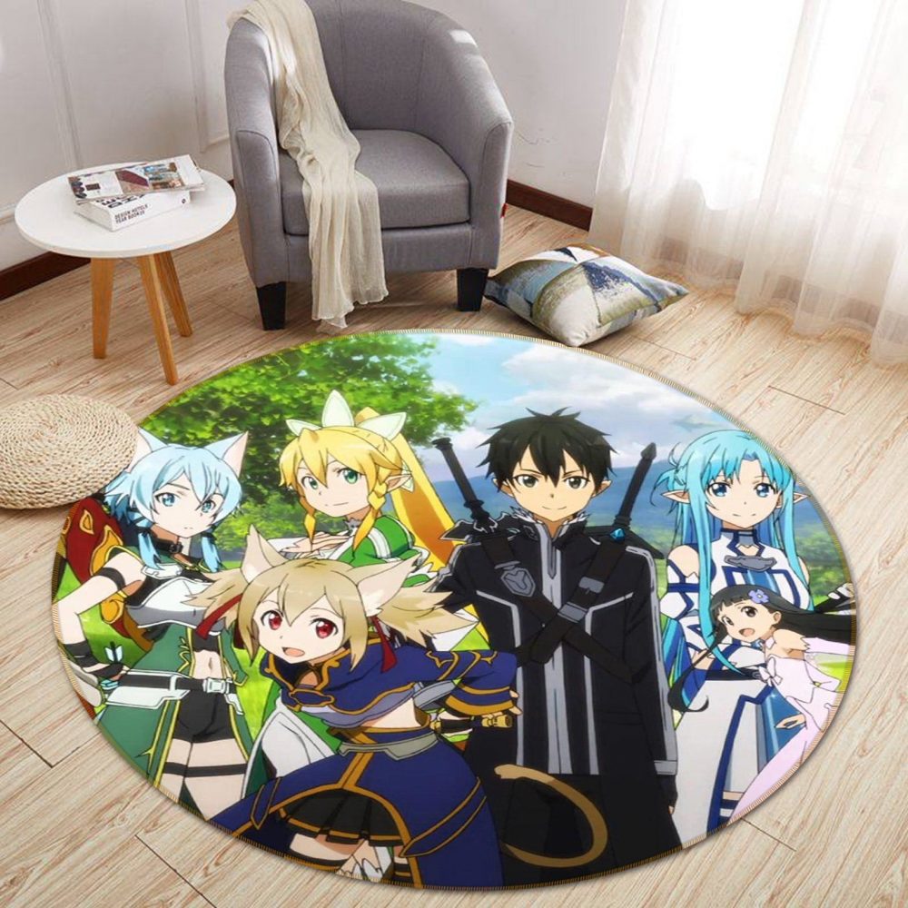 Sword Art Online Anime 12 Round Carpet Area Rug