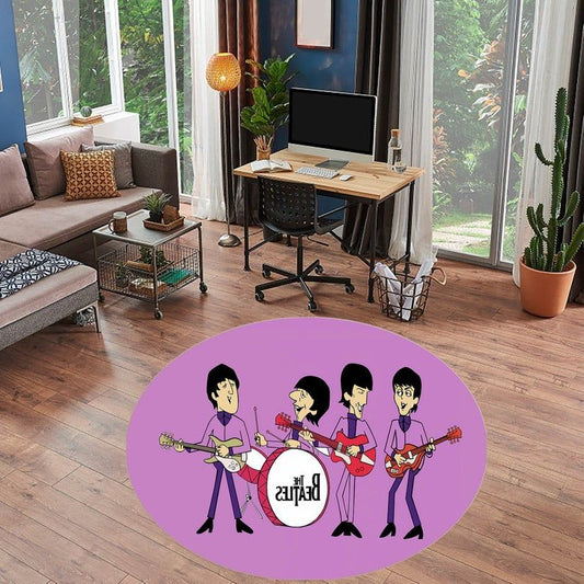 The Beatles 22 Round Carpet Area Rug