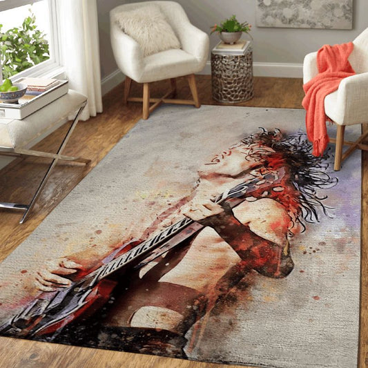 Angus Mckinnon Young The Band Ac Dc Music Art Carpet Area Rug