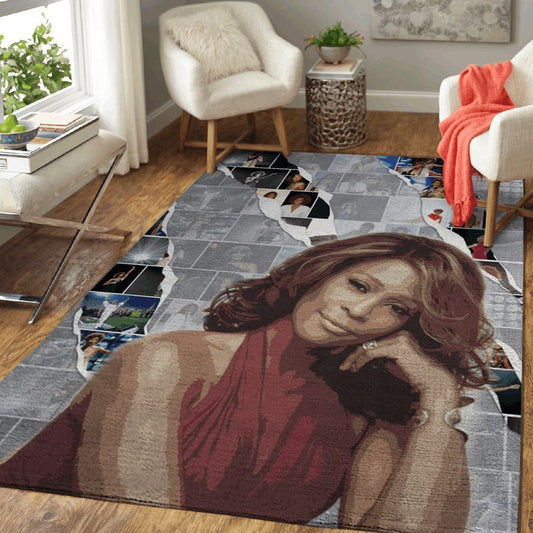Whitney Houston Text Art Carpet Area Rug