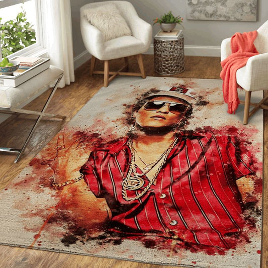 Bruno Mars American Singer Pop Art 2 Carpet Area Rug