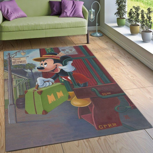 Welcome To Hollywood Mickey Disney Track Carpet Area Rug