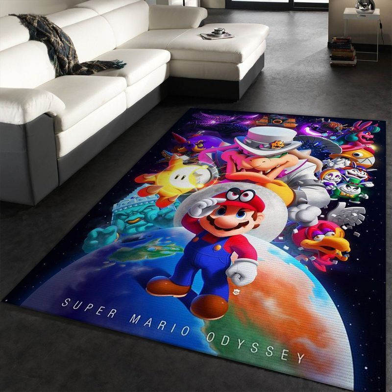 Super Mario Odyssey Video Game Carpet Area Rug