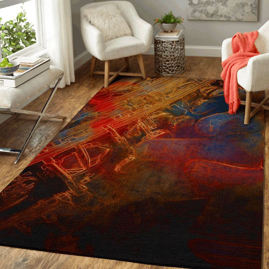 The Color Of Music Sax The Color Of Music Art Carpet Area Rug