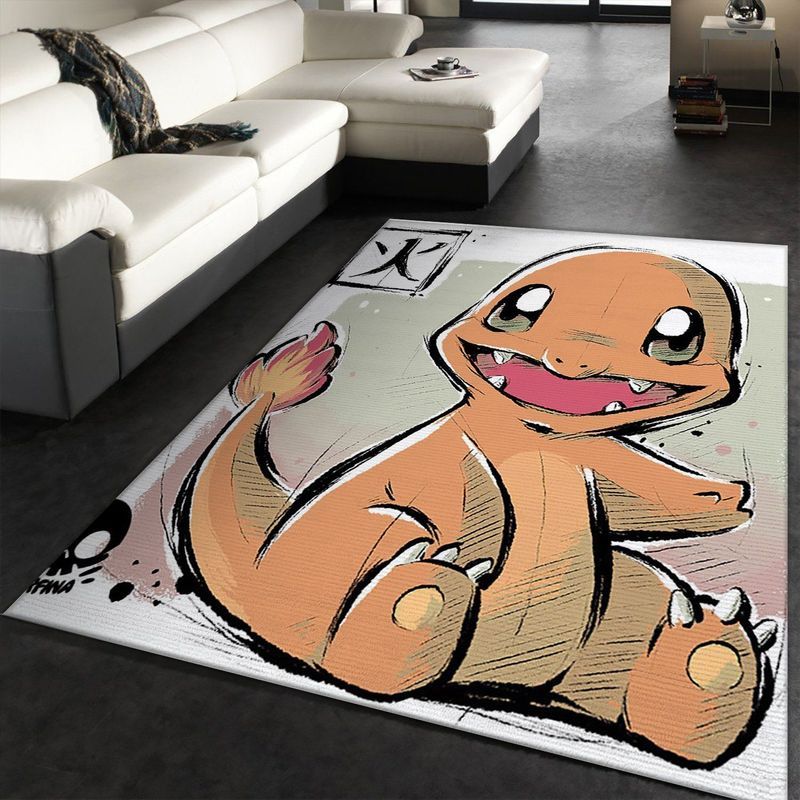 Charmander Pokemon Fire Carpet Area Rug