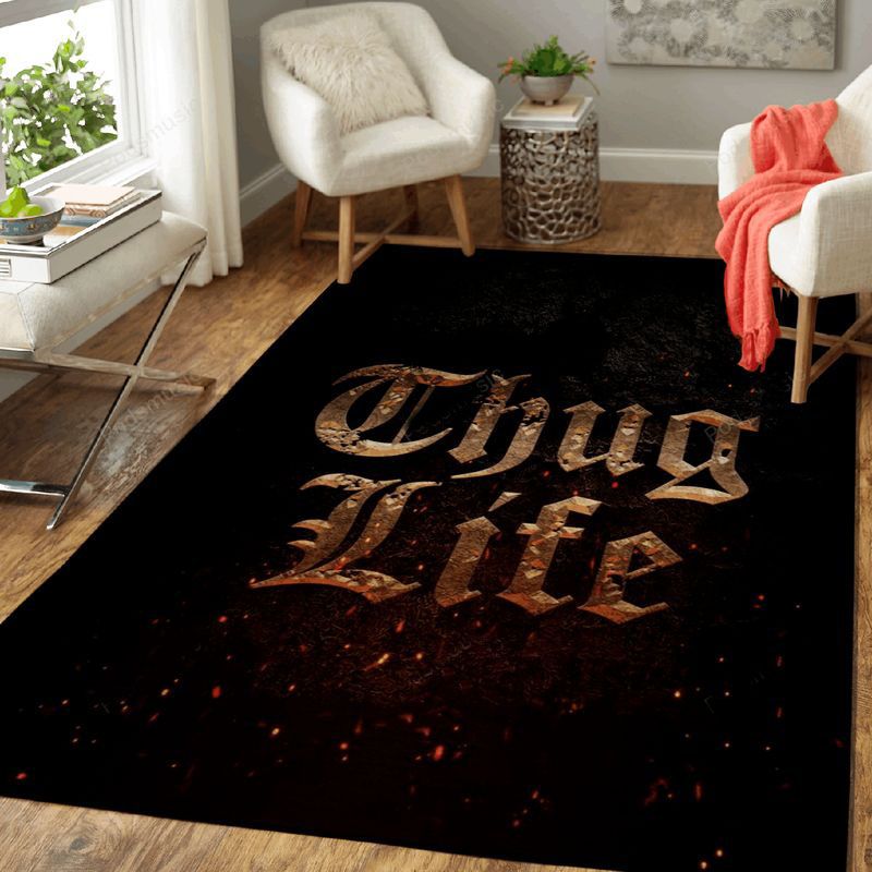 Thug Life Music Symbols Art Carpet Area Rug