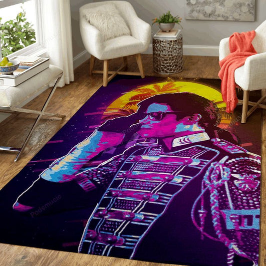 The King Of Pop 80s Artwork Music Synthwave 80s Art Carpet Area Rug
