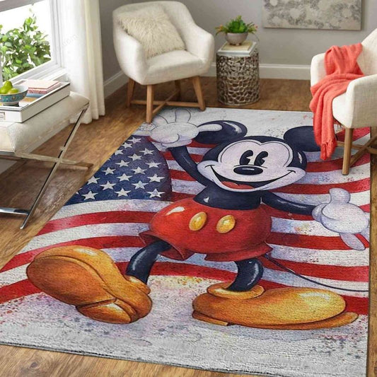 American Flag Disney Classic Vintage Mickey Mouse Carpet Area Rug