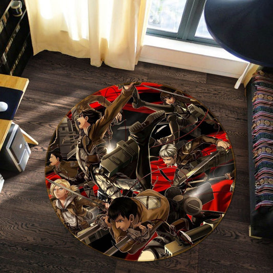 Attack On Titan Anime 16 Round Carpet Area Rug
