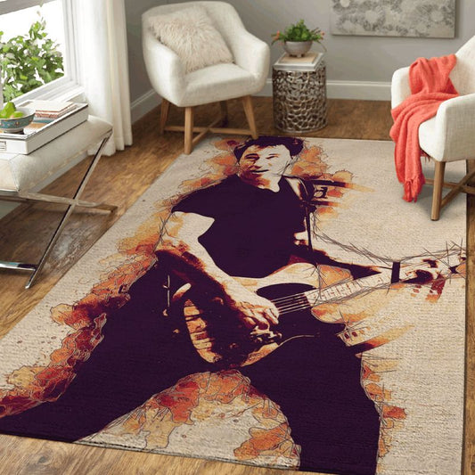 Bruce Springsteen American Singer And Musician Pop Art Carpet Area Rug