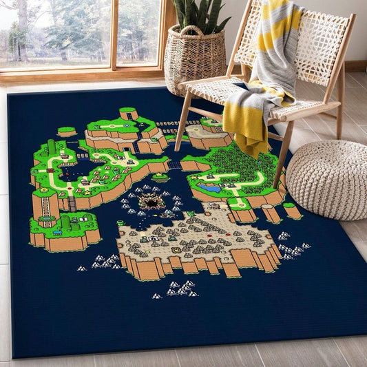 Super Mario World Map Carpet Area Rug 2