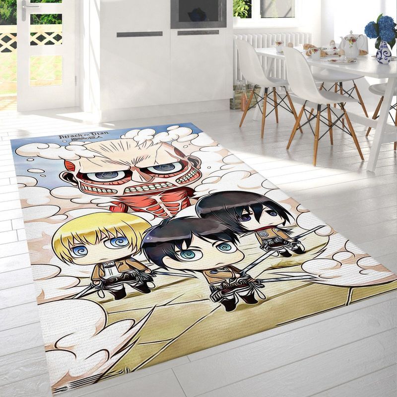 Attack On Titan Chibi Group Carpet Area Rug