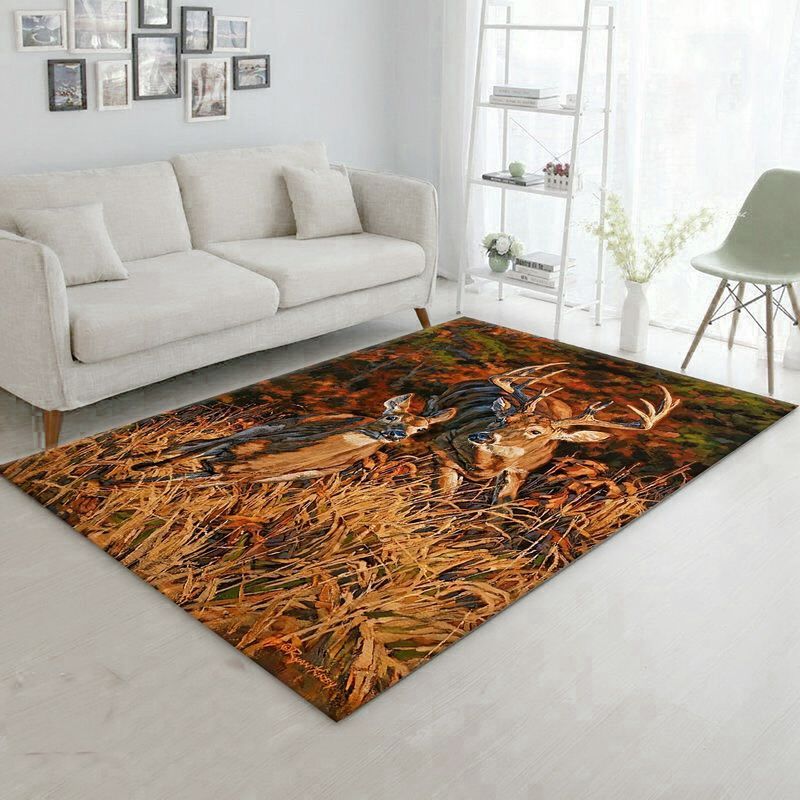 Amazing Deer Hunting Rectangle Carpet Area Rug