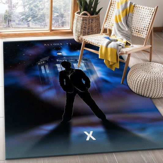 10th Doctor With Tardis Carpet Area Rug