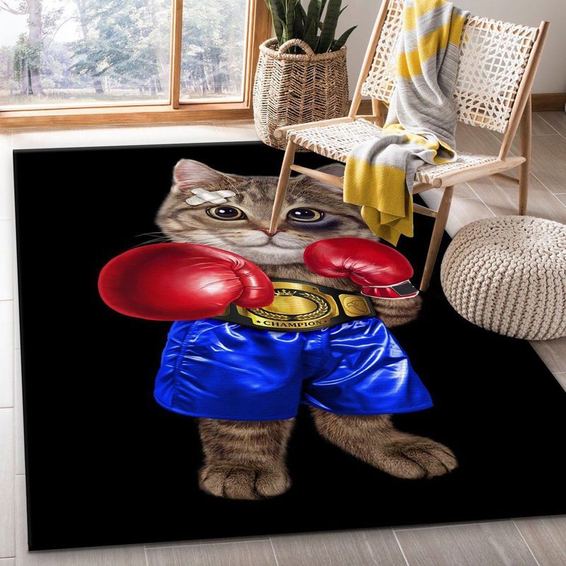 Boxer Champion Tabby Cat Carpet Area Rug