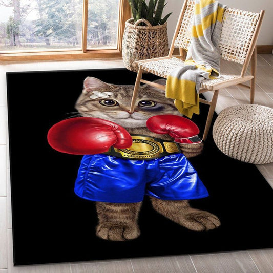 Boxer Champion Tabby Cat Carpet Area Rug