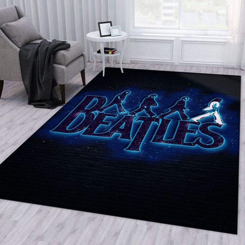 The Beatles abbey road glow font Carpet Area Rug