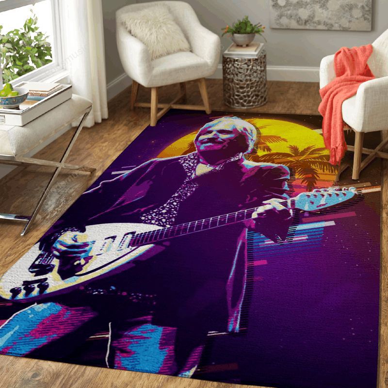 Tom Petty Artwork Music Synthwave 80s Art II Carpet Area Rug