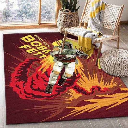 Boba Fett Star Wars Funky Explosions Carpet Area Rug