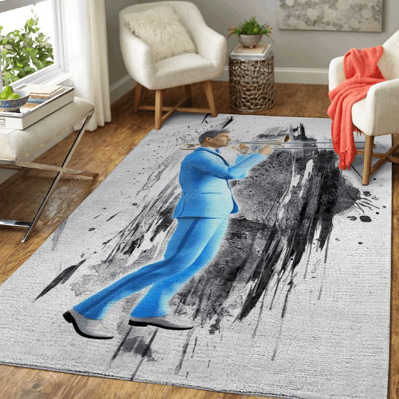 Trombone Musician Music World Art Carpet Area Rug