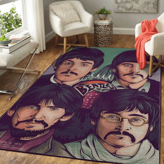 Beatles Band Members Love Art Carpet Area Rug