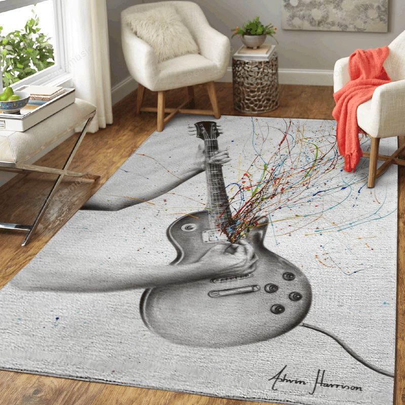 The Star Guitar Music Art Carpet Area Rug