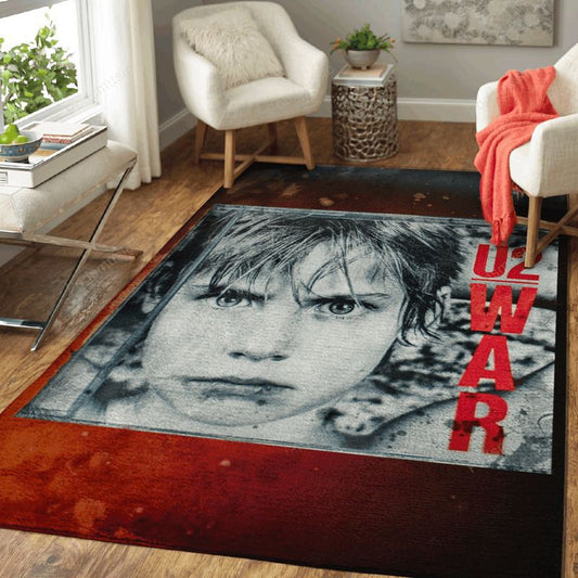 U2 War Music Vintage Artwork Art Carpet Area Rug