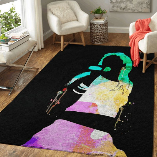 Aaliyah Watercolor Music Legends On Stage Carpet Area Rug