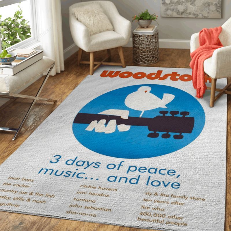 Woodstock Music Concert Music Art Carpet Area Rug