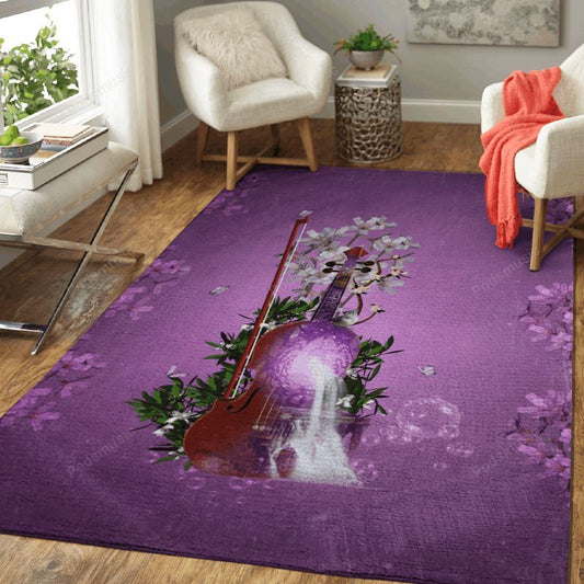 Violin With Waterfall Music Art Carpet Area Rug