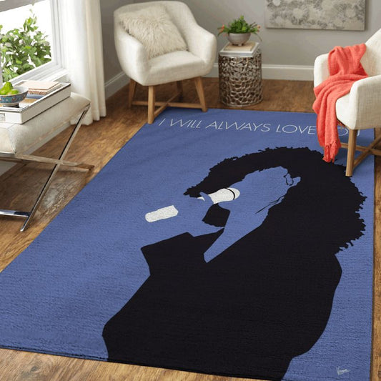 Whitney Houston American Singer I Will Always Love You Art Carpet Area Rug